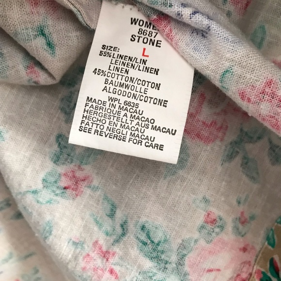 Woolrich blazer shoulder pads floral large linen - Picture 7 of 8